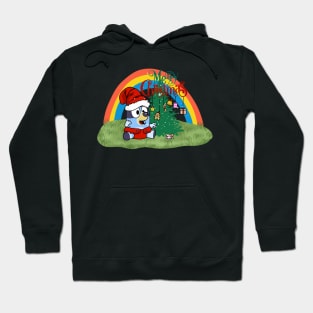 Vintage Happy Bluey On Christmas Rainbows Garden Hoodie